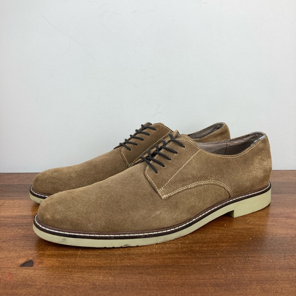 Banana Republic Suede Oxford Shoes Nubuck Suede Derby Brown Lace Up Men’s 12M.